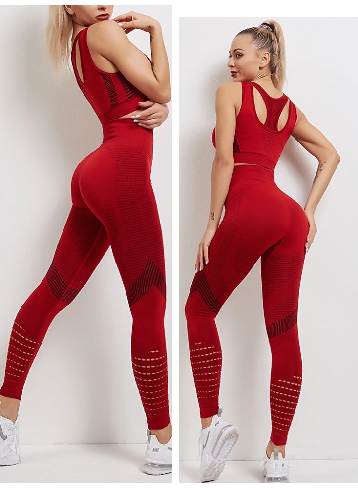 general 2026 2-piece fitness clothes - sports vest and tight pants for cross-border buttock-raising and leg-closing yoga nine-inch pants for women's yoga set - Image 4